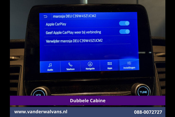 Ford Transit Custom 2.0 TDCI 130pk Automaat L2H1 Dubbele Cabine Euro6 Airco | 6-Zits | Camera | Navigatie | Apple Carplay Cruisecontrol, LED, Verwarmde voorruit, Stoelverwarming, Parkeersensoren, Achterklep