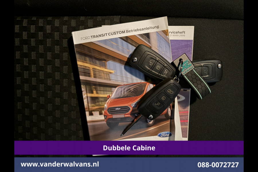 Ford Transit Custom 2.0 TDCI 130pk Automaat L2H1 Dubbele Cabine Euro6 Airco | 6-Zits | Camera | Navigatie | Apple Carplay Cruisecontrol, LED, Verwarmde voorruit, Stoelverwarming, Parkeersensoren, Achterklep