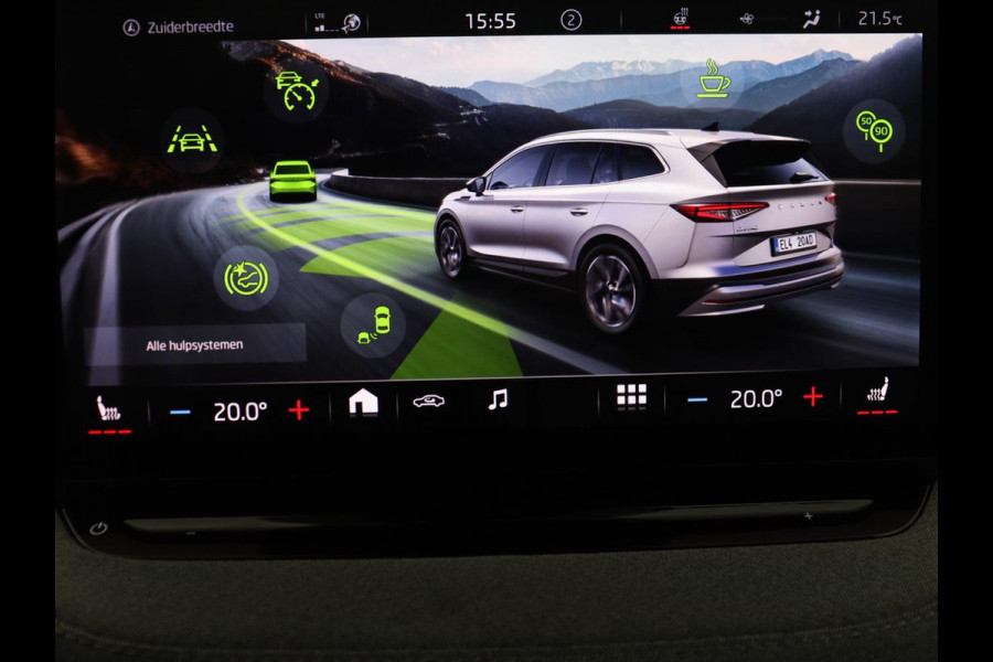Škoda Enyaq iV 80 | SOH 92,1% | Memory | Half leder | Stuur/stoel verwarming | Adaptive cruise | Lane assist | Dode hoek | Carplay | Sfeer verlichting | Camera | Climate control | Elektrische achterklep