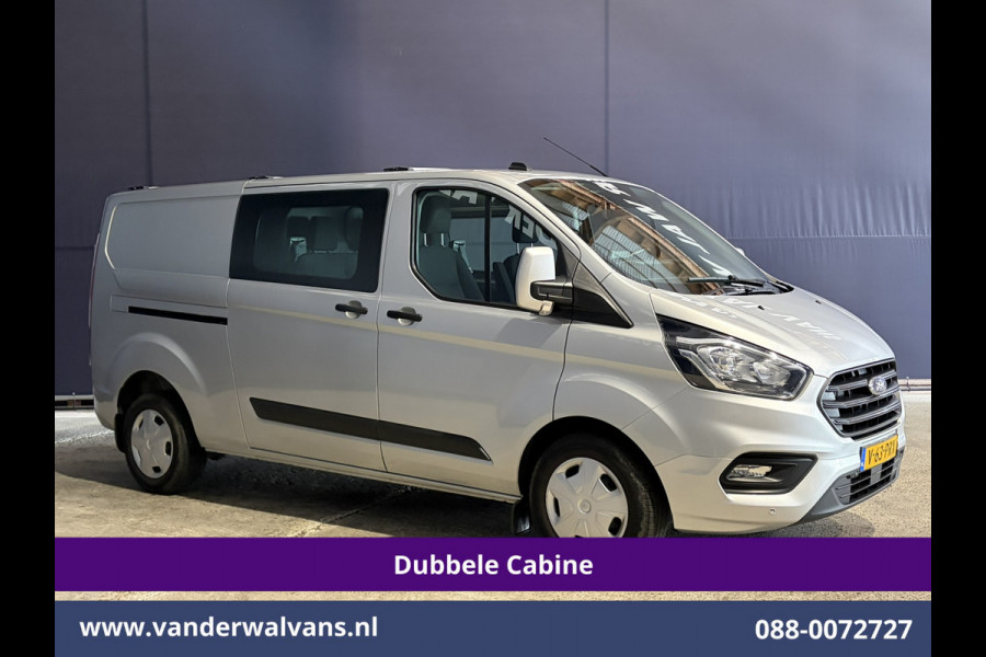 Ford Transit Custom 2.0 TDCI 131pk L2H1 Dubbele Cabine Euro6 Airco | 5-Zits | Camera | Apple Carplay | LED | 2800kg Trekhaak Android Auto, Cruisecontrol, Parkeersensoren, Stoelverwarming, Verwarmde voorruit, Dakdragers