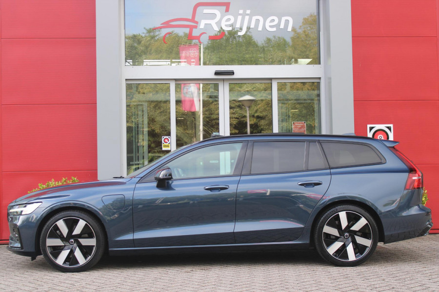 Volvo V60 2.0 T6 Plug-in hybrid 350PK AWD PLUS DARK | LONG RANGE | PANORAMISCH SCHUIF/KANTELDAK | NAVIGATIE VIA GOOGLE AUTO | APPLE CARPLAY / ANDROID AUTO | FULL-LED KOPLAMPEN | 125319" 6-SPAAKS BLACK / DIAMOND CUT VELGEN | LEDEREN BEKLEDING | POWER SEATS - BESTUURDERS- EN PASSAGIERSSTOEL ELEKTRISCHVERSTELBAAR MET GEHEUGEN, ELEKTRISCH VERSTELBARE  ZITVERLENGERS /LENDESTEUN VIERVOUDIG | STOEL- EN ACHTERBANKVERWARMING | STUURVERWARMING | PARKEERVERWARMING MET TIMER (STANDKACHEL) | ACHTERUIRIJ CAMERA | EXTRA GETINTE ACHTERRUITEN | ELEKTRISCH BEDIENBARE ACHTERKLEP | ELEKTRISCH INKLA
