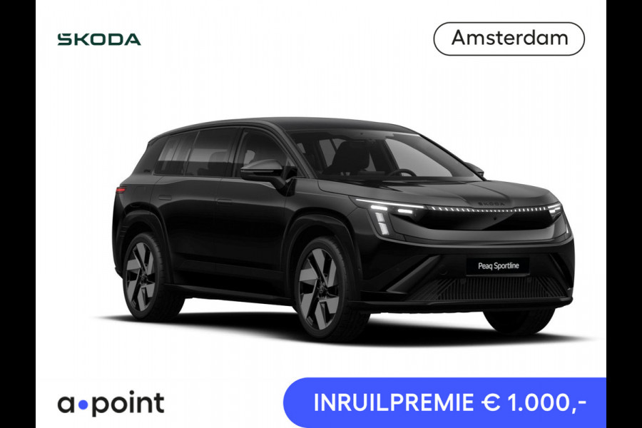 Škoda Peaq 90 Sportline 7p. 286 pk | Adaptive Chassis Control Pakket | Assist pakket | Trekhaak | Warmtepomp | Winter pakket | Panorama Dak | Velgen: 21" lichtmetalen velgen "Dugong" zwart gepolijst | Simply Clever