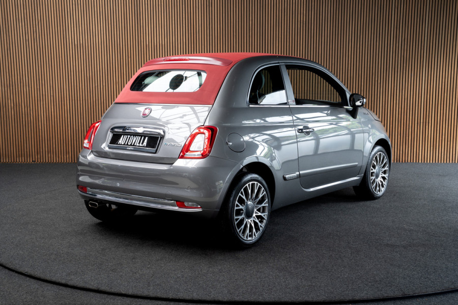 Fiat 500C 1.0 Hybrid Dolcevita Navi Leer Cruise PDC Carplay Zwarte binnenhemel LM velgen