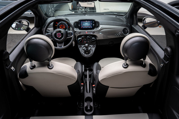 Fiat 500C 1.0 Hybrid Dolcevita Navi Leer Cruise PDC Carplay Zwarte binnenhemel LM velgen