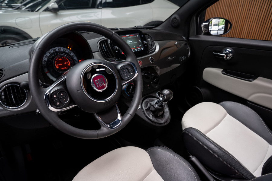 Fiat 500C 1.0 Hybrid Dolcevita Navi Leer Cruise PDC Carplay Zwarte binnenhemel LM velgen