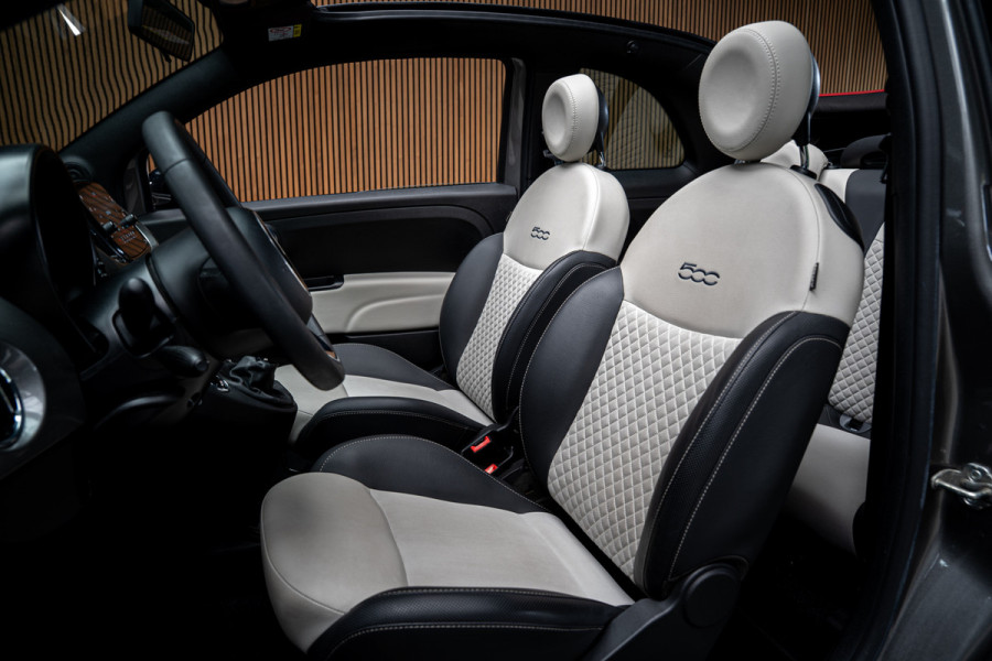 Fiat 500C 1.0 Hybrid Dolcevita Navi Leer Cruise PDC Carplay Zwarte binnenhemel LM velgen