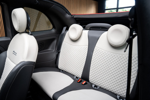 Fiat 500C 1.0 Hybrid Dolcevita Navi Leer Cruise PDC Carplay Zwarte binnenhemel LM velgen
