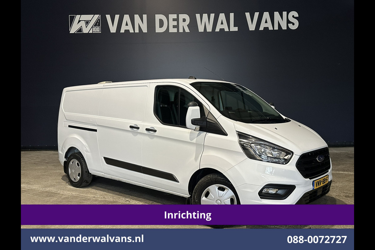 Ford Transit Custom 2.0 TDCI 130pk L2H1 Inrichting Euro6 Airco | Omvormer | Camera | Apple Carplay | LED | Cruisecontrol | Leder Android Auto, Stoelverwarming, Verwarmde voorruit, 2800kg Trekhaak, Parkeersensoren, Bijrijdersbank, Achterklep