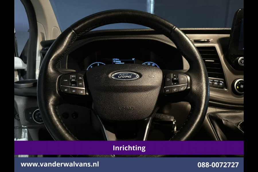 Ford Transit Custom 2.0 TDCI 130pk L2H1 Inrichting Euro6 Airco | Omvormer | Camera | Apple Carplay | LED | Cruisecontrol | Leder Android Auto, Stoelverwarming, Verwarmde voorruit, 2800kg Trekhaak, Parkeersensoren, Bijrijdersbank, Achterklep