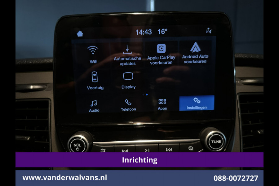 Ford Transit Custom 2.0 TDCI 130pk L2H1 Inrichting Euro6 Airco | Omvormer | Camera | Apple Carplay | LED | Cruisecontrol | Leder Android Auto, Stoelverwarming, Verwarmde voorruit, 2800kg Trekhaak, Parkeersensoren, Bijrijdersbank, Achterklep
