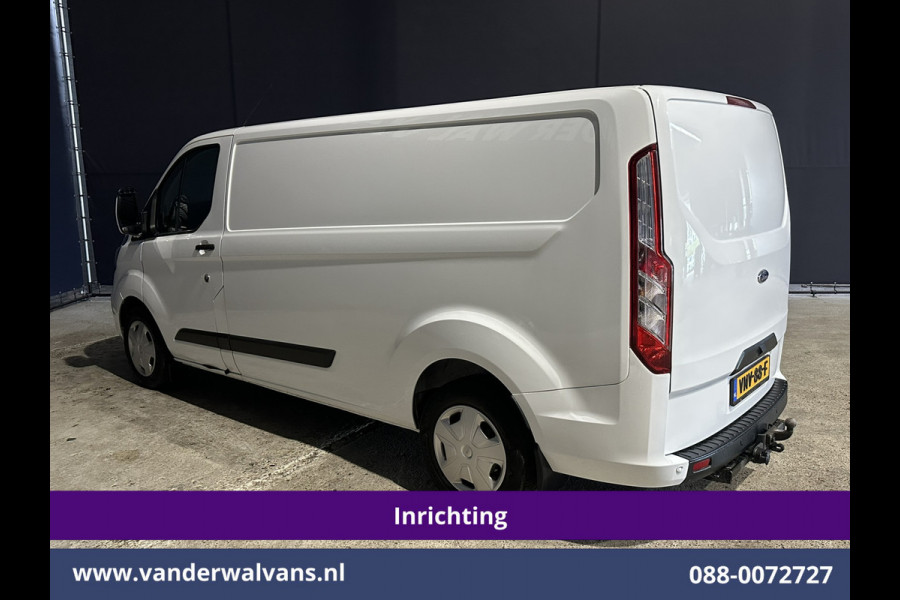 Ford Transit Custom 2.0 TDCI 130pk L2H1 Inrichting Euro6 Airco | Omvormer | Camera | Apple Carplay | LED | Cruisecontrol | Leder Android Auto, Stoelverwarming, Verwarmde voorruit, 2800kg Trekhaak, Parkeersensoren, Bijrijdersbank, Achterklep