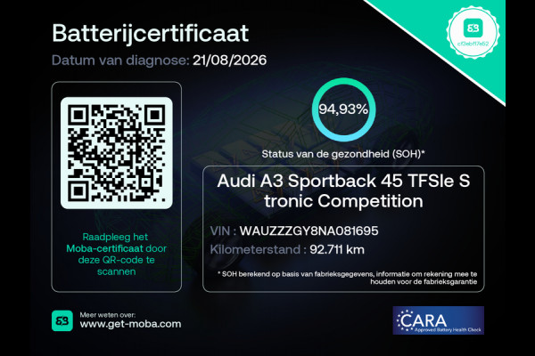 Audi A3 Sportback 45 TFSI e S-Line 245 Pk Pano Memory Leder Sfeerverlichting Full Led Keyless 18 Inch