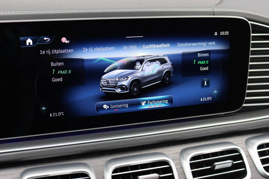 Mercedes-Benz GLS 450 d 4MATIC AMG Line | 7Pers. | Luchtvering | Distronic | Standkachel | Massage | MBUX Tablet | Trekhaak | Comfortpakket Achter+ | Burmester | Vlakkenverwarming |