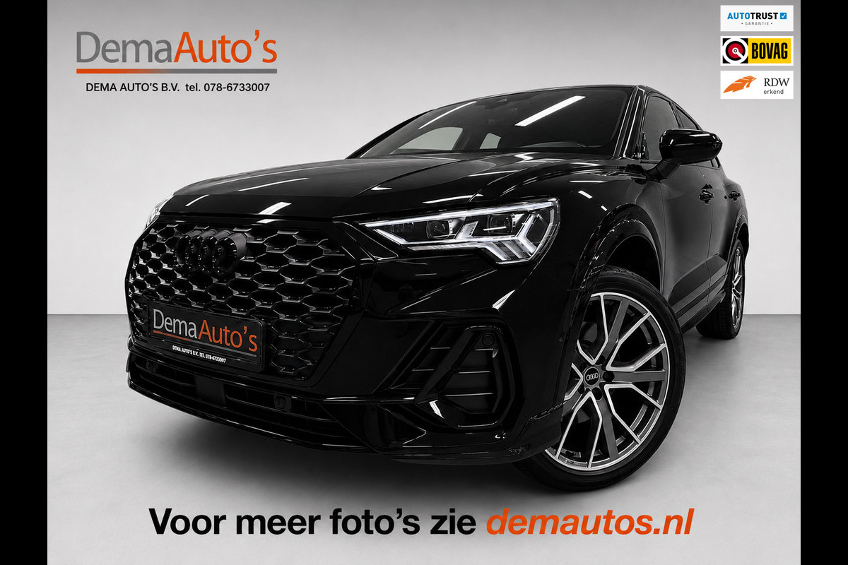 Audi Q3 Sportback 45 TFSI e 3X S-LINE BLACKLINE 20'' PANO/LEDER/SFEERVERL/E-STOELEN/SONOS/CAM/ADAPT-CR///