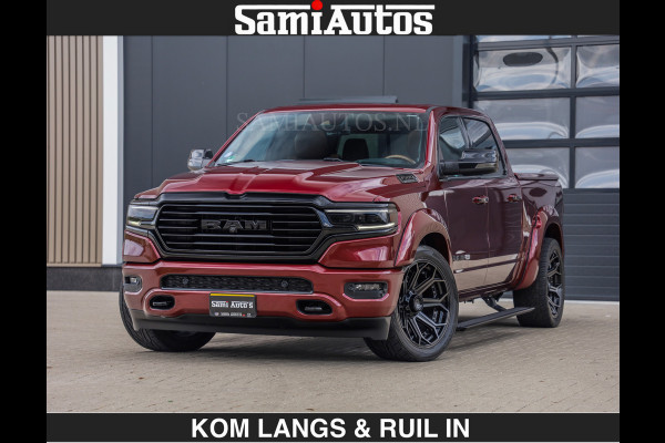 Dodge Ram LONGHORN | WIDE BODY | 5.7 V8 | BREDE WIELEN | BOM VOL | HUD | BRUIN LEDER | LUCHTVERING | PANODAK | RONDOM CAMERA | OPEN UITLAA DUBBELE CABINE | 5 PERSOONS | CREW CAB DC | SPECIAL ONE | DEALER ONDERHOUDEN | Eerste eigenaar |