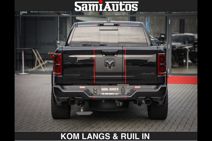 Dodge Ram LIMITED 2026 5.7 V8 HEMI | MAXIMAAL UITGERUST | DUBBELE CABINE | 5 PERSOONS | DC | Allernieuwste Limited uitvoering – volledig uitgerust met alle opties, inclusief MWK en normale laadbak.