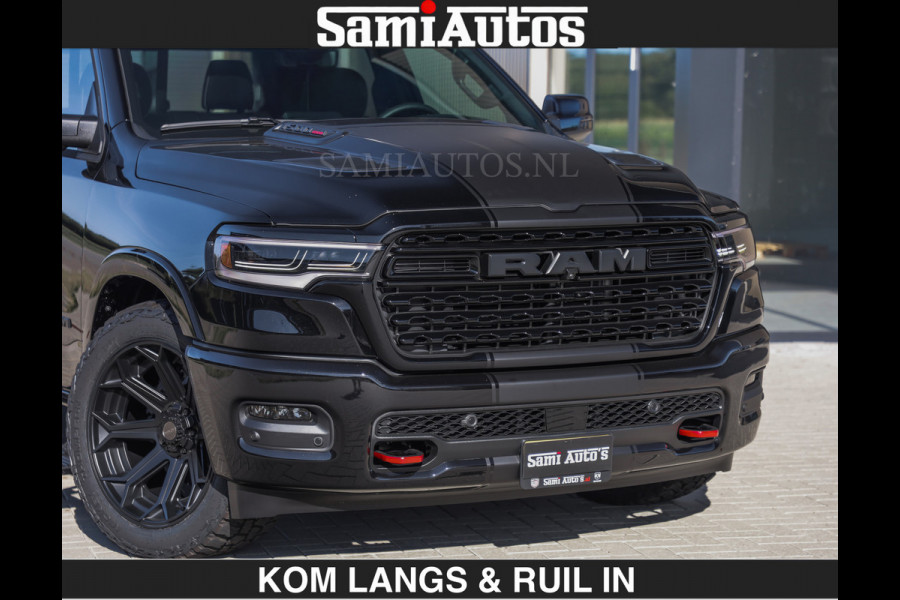 Dodge Ram Limited H.O 540HP 706Nm | De Meest Luxe en Volle Pick-Up in zijn Klasse | LUCHTVERING | HUD | Massage + Full Option | Comfortabele Dubbele Cabine met Royale 5 Zitplaatsen | BPM vrij | Nu Leverbaar uit Voorraad | Voorraad Nr 2300 - 7689 | De specialist in Amerikaanse pick‑ups in Nederland en Europa.