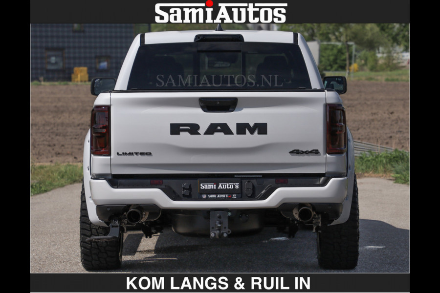 Dodge Ram LIMITED H.O 540 PK 706Nm | Massage + Full Option | De Meest Luxe en Volle Pick-Up in zijn Klasse | Comfortabele Dubbele Cabine met Royale 5 Zitplaatsen | BPM vrij | Nu Leverbaar uit Voorraad | Voorraad Nr 2336 - 7700 | De specialist in Amerikaanse pick‑ups in Nederland en Europa.