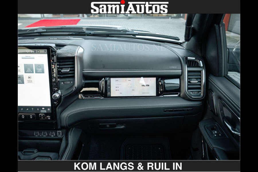 Dodge Ram LIMITED H.O 540 PK 706Nm | Massage + Full Option | De Meest Luxe en Volle Pick-Up in zijn Klasse | Comfortabele Dubbele Cabine met Royale 5 Zitplaatsen | BPM vrij | Nu Leverbaar uit Voorraad | Voorraad Nr 2336 - 7700 | De specialist in Amerikaanse pick‑ups in Nederland en Europa.