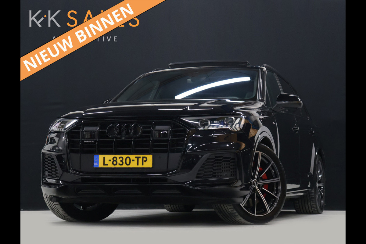 Audi Q7 60 TFSI e quattro Competition S Line [LUCHTVERING, TREKHAAK UITKLAPBAAR, SCHUIFDAK, BOSE 3D, MEMORY SEATS, 360° CAMERA, APPLE CARPLAY, STOELVERWARMING V+A, STOELVENTILATIE, STUURVERWARMING, ADAPTIVE CRUISE, NIEUWSTAAT]