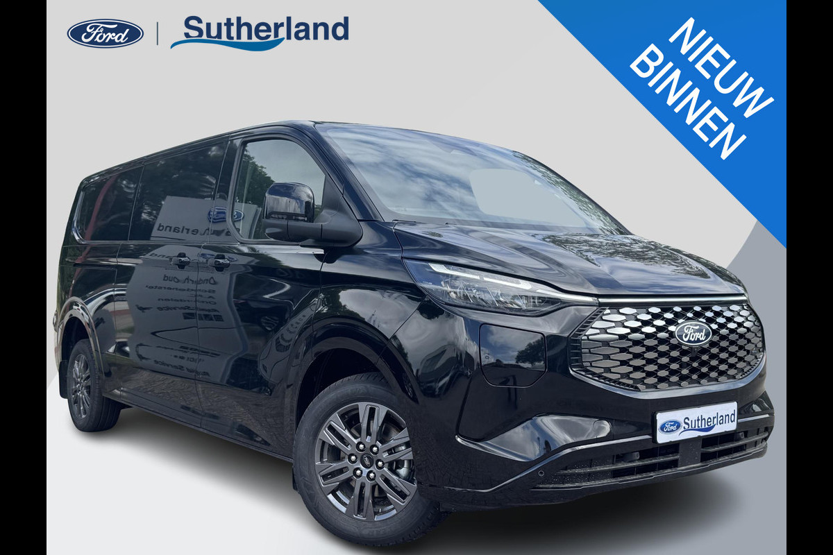 Ford E-Transit Custom 340 L2H1 Limited 71 kWh | SCI | 218pk | Laadvloer bescherming | 12-weg verstel- en verwarmbare AGR bestuurders- en passagiersstoel Laadvloer bescherming,12-weg verstel- en verwarmbare AGR bestuurders- en passagiersstoel | Trekhaakvoorbereiding | 17 inch lichtmetalen velgen (Carbonised Grey) | Driver Assistent Pack Ultimate | AGM accu | BEV 3-fase oplaadkabel (mode 3, 32A, 10m)