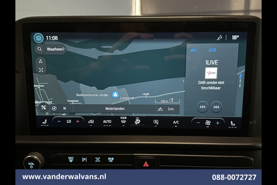 Ford Transit Custom 2.0 TDCI 136pk L1H1 Euro6 Airco | Navigatie | LED | Apple Carplay | Adaptieve Cruisecontrol | Leder Stuur Android Auto, Verwarmde voorruit, Stoelverwarming, Parkeersensoren, Bijrijdersbank, 2590kg trekvermogen