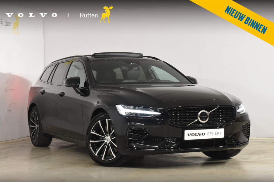 Volvo V60 T8 455PK Automaat Plug-in hybrid AWD Plus Dark / 360 Camera / Harman Kardon / Head-up display / Panorama schuifdak / Stoel- en stuurverwarming / Trekhaak / Elektrische stoelen met geheugen