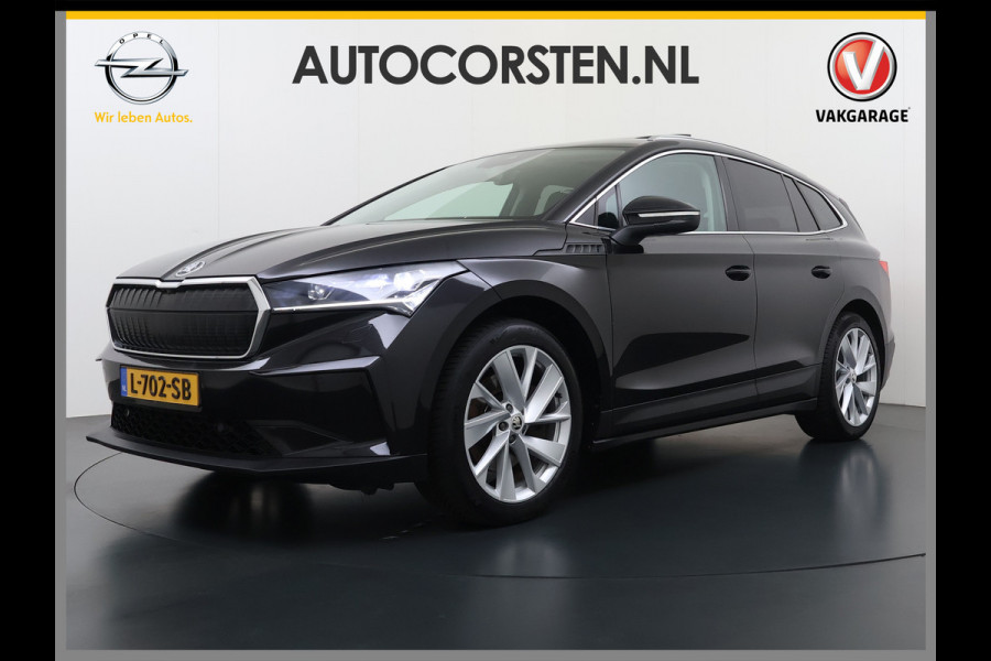 Škoda ENYAQ iV 80 Warmtepomp Soh 89% Panoramadak Adap.Cruise 3-Zone Ecc Camera Stoel+Stuurverwarming Draadloze telefoonlader Elek.Achterklep Keyless Matrix Led File assistent Lmv 20"