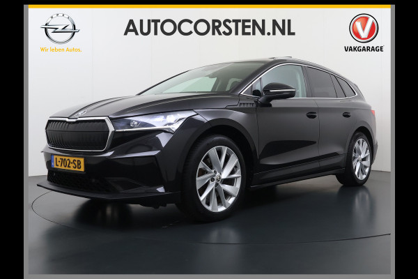 Škoda ENYAQ iV 80 Warmtepomp Soh 89% Panoramadak Adap.Cruise 3-Zone Ecc Camera Stoel+Stuurverwarming Draadloze telefoonlader Elek.Achterklep Keyless Matrix Led File assistent Lmv 20"