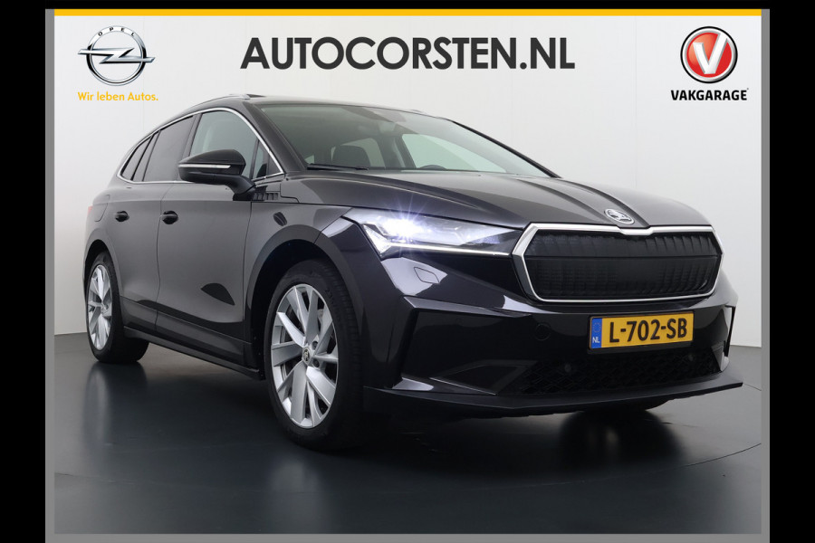 Škoda ENYAQ iV 80 Warmtepomp Soh 89% Panoramadak Adap.Cruise 3-Zone Ecc Camera Stoel+Stuurverwarming Draadloze telefoonlader Elek.Achterklep Keyless Matrix Led File assistent Lmv 20"