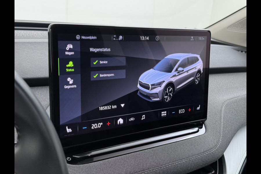 Škoda ENYAQ iV 80 Warmtepomp Soh 89% Panoramadak Adap.Cruise 3-Zone Ecc Camera Stoel+Stuurverwarming Draadloze telefoonlader Elek.Achterklep Keyless Matrix Led File assistent Lmv 20"