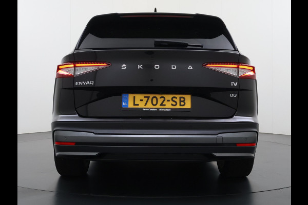 Škoda ENYAQ iV 80 Warmtepomp Soh 89% Panoramadak Adap.Cruise 3-Zone Ecc Camera Stoel+Stuurverwarming Draadloze telefoonlader Elek.Achterklep Keyless Matrix Led File assistent Lmv 20"