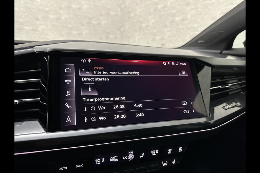Audi Q4 e-tron 40 S-Line 77 kWh 204PK | Sportstoelen | Warmtepomp | Sonos Sound | H-Leder | 20" | 5x Q4 OP VOORRAAD! | Zwarte Hemelbekleding | S-Line in & Exterieur | Sportstuur | MMi+ | Rijklaarprijs! 27850,= excl. BTW.