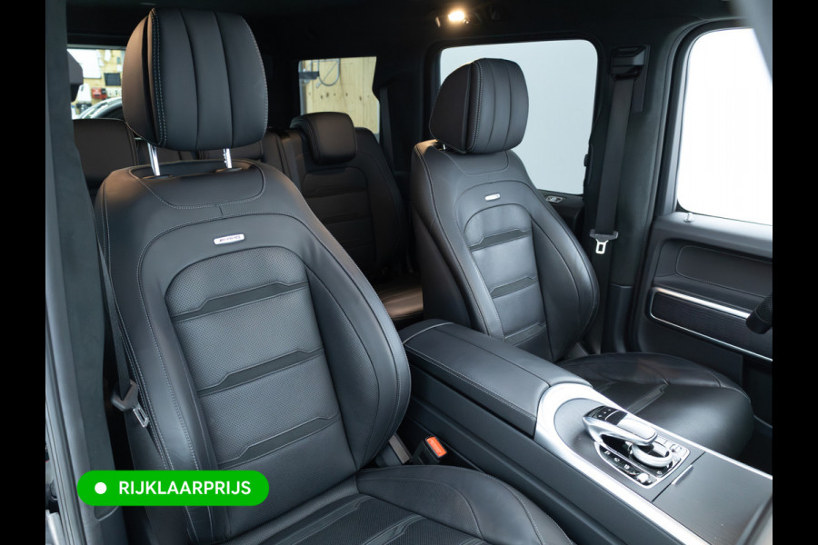 Mercedes-Benz G-Klasse 63 AMG Prem.Plus | Elek. schuif-/kanteldak | Burmester High end | Stoelverw. & koeling | Memory stoelen | Adap. cruise | Trekhaak, Treeplanken, Alcantara hemel, 360 Camera, Massagestoelen, NL auto, Volledig dealer onderhouden.