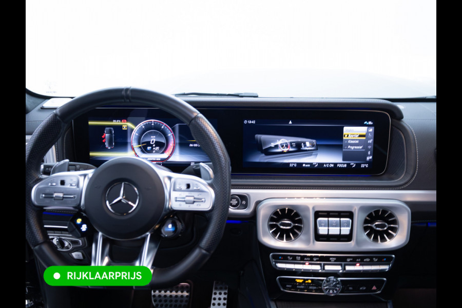 Mercedes-Benz G-Klasse 63 AMG Prem.Plus | Elek. schuif-/kanteldak | Burmester High end | Stoelverw. & koeling | Memory stoelen | Adap. cruise | Trekhaak, Treeplanken, Alcantara hemel, 360 Camera, Massagestoelen, NL auto, Volledig dealer onderhouden.