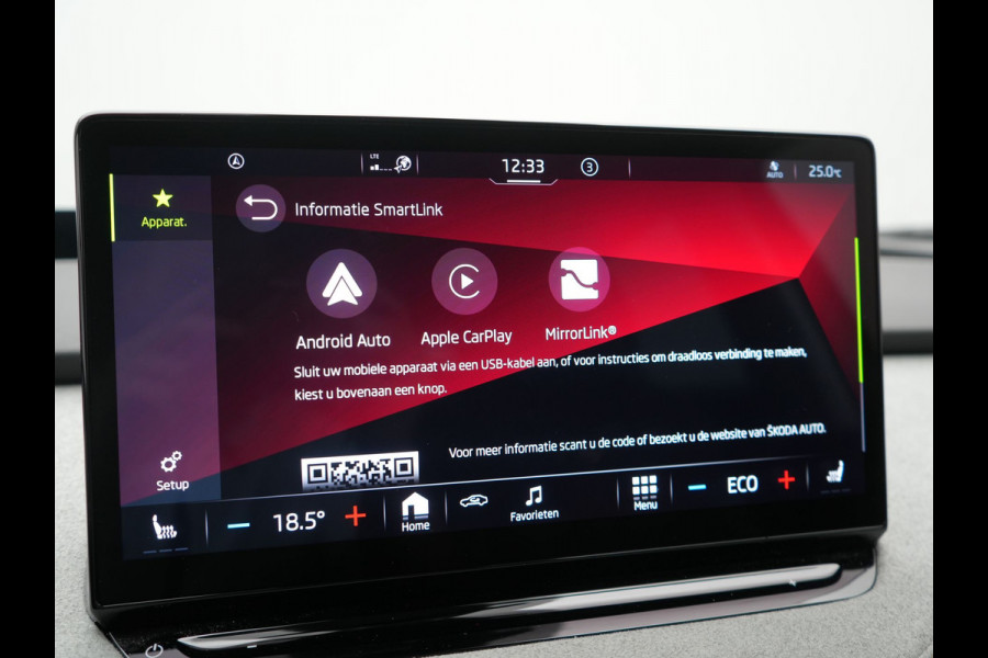 Škoda ENYAQ iV 80 Business Edition Plus 204pk Dealer O.H. | Adaptive Cruise | Head Up | Camera | Alcantara Sportstoelen Memory & Verwarmd | Warmtepomp | Keyless | Blis | Crystal LED | Stuur Verwarmd | Sfeerverlichting | Apple Carplay | Navigatie |