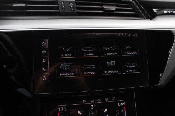 Audi e-tron 55 quattro S edition 95 kWh / SoH 94,6% / Panoramadak / 360Camera / Head-up / Luxe Leder / Luchtvering / 21'' / B&O / Softclose / Matrix LED / CarPlay / Dodehoek / DAB / ACC / Stoelmassage+Ventilatie