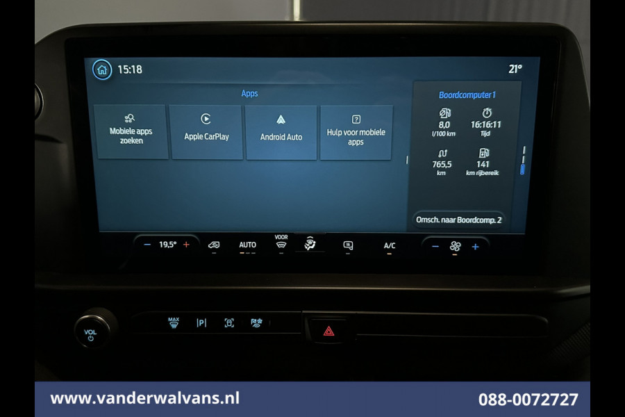 Ford Transit Custom 2.0 TDCI 136pk L2H1 Euro6 Airco | Camera | Apple Carplay | LED | Cruisecontrol | Leder Android Auto, Verwarmde voorruit, Parkeersensoren, Bijrijdersbank, 2740kg trekvermogen