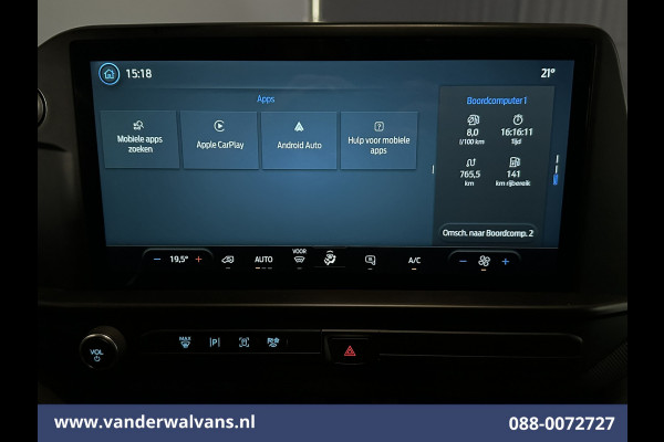 Ford Transit Custom 2.0 TDCI 136pk L2H1 Euro6 Airco | Camera | Apple Carplay | LED | Cruisecontrol | Leder Android Auto, Verwarmde voorruit, Parkeersensoren, Bijrijdersbank, 2740kg trekvermogen