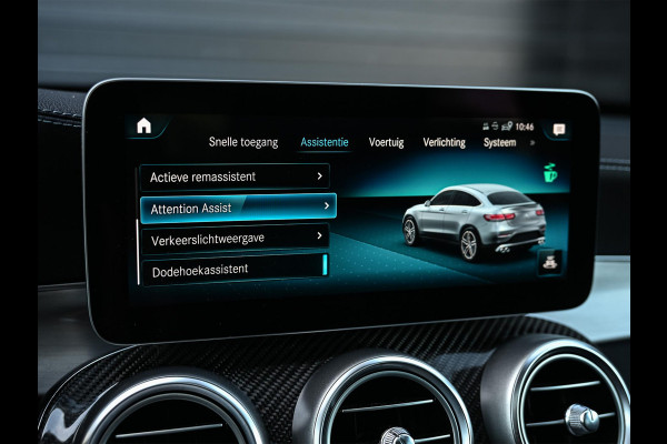 Mercedes-Benz GLC Coupé AMG 43 4MATIC Premium Plus | Panoramadak | Burmester | Camera | Stoelverwarming | Carbon Inleg | Luchtvering | Ambiance Interieur | Elektr. Verst. Stoelen |