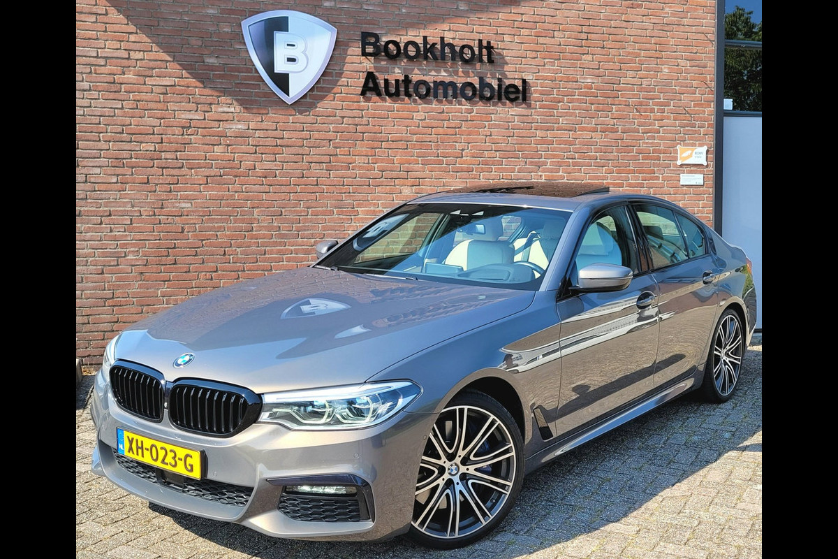 BMW 5 Serie 540i M-sport, Schuifdak, ACC, Trekhaak, VOL! (1e Eig. NL NAP) - Alvit Grau