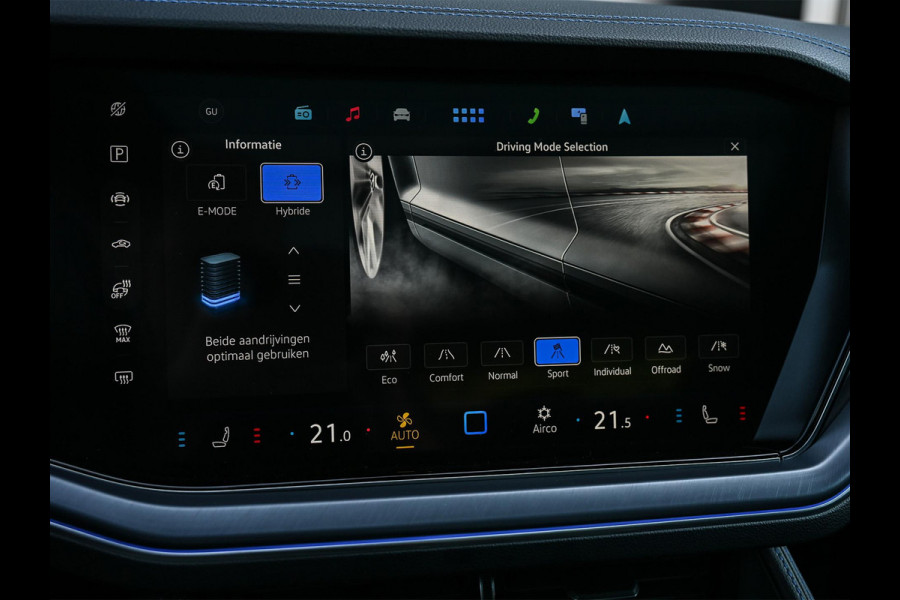 Volkswagen Touareg 3.0 TSi eHybrid 4MOTION R | 462PK | Panoramadak | Night Vision | Massage + Ventilatie | HUD | Dynaudio | Luchtvering | Adaptive Cruise | Ambiance Interieur | Keyless Entry | Stoelverwarming V+A | Stuurverwarming |