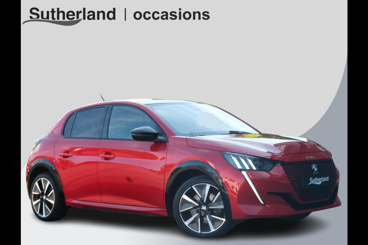 Peugeot e-208 EV GT Pack 50 kWh 136 PK | Panoramadak | Stoelverwarming | SOH 90,8% | Achteruitrijcamera | ACC inclusief Stop&Go-functie