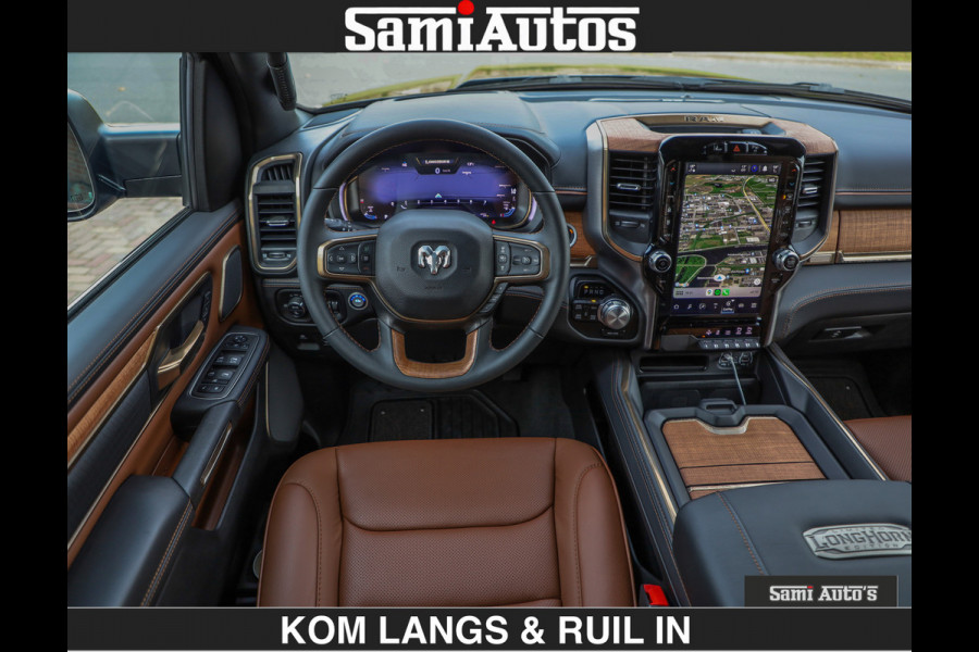 Dodge Ram BLACK OPS LONGHORN BRUIN LEDER 5,7L V8 HEMI | VIRTUAL | HEAD UP | PANODAK | LUCHTVERING | BOM VOL | DC | 402 PK | CREW CAB | DUBBELE CABINE | 4X4 | 5 PERSOONS | GRIJSKENTEKEN | LIMITED