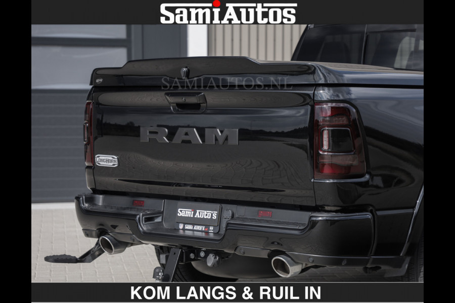 Dodge Ram BLACK OPS LONGHORN BRUIN LEDER 5,7L V8 HEMI | VIRTUAL | HEAD UP | PANODAK | LUCHTVERING | BOM VOL | DC | 402 PK | CREW CAB | DUBBELE CABINE | 4X4 | 5 PERSOONS | GRIJSKENTEKEN | LIMITED