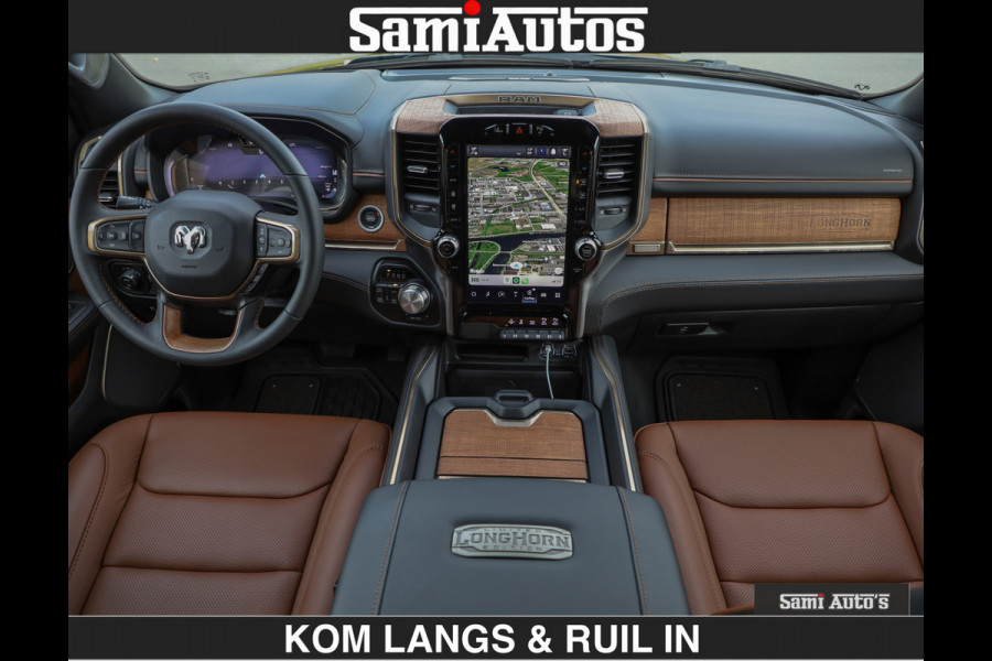 Dodge Ram BLACK OPS LONGHORN BRUIN LEDER 5,7L V8 HEMI | VIRTUAL | HEAD UP | PANODAK | LUCHTVERING | BOM VOL | DC | 402 PK | CREW CAB | DUBBELE CABINE | 4X4 | 5 PERSOONS | GRIJSKENTEKEN | LIMITED