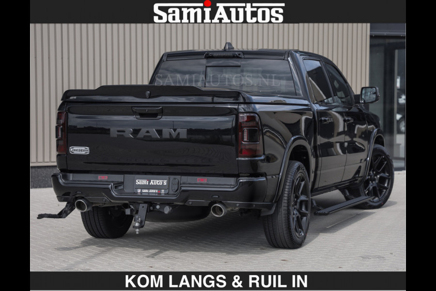 Dodge Ram BLACK OPS LONGHORN BRUIN LEDER 5,7L V8 HEMI | VIRTUAL | HEAD UP | PANODAK | LUCHTVERING | BOM VOL | DC | 402 PK | CREW CAB | DUBBELE CABINE | 4X4 | 5 PERSOONS | GRIJSKENTEKEN | LIMITED