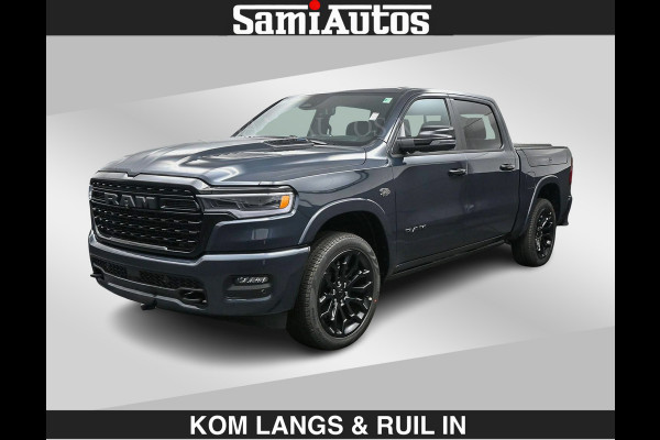 Dodge Ram LIMITED 2027 5.7 V8 HEMI | MAXIMAAL UITGERUST | NIEUWE KLEUR Forged Blue Metallic met Ebony Red interior seats | DUBBELE CABINE | 5 PERSOONS | DC | Allernieuwste Limited 2027 in nieuwe kleur Forged Blue  – volledig uitgerust met alle opties.