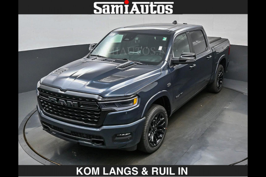Dodge Ram LIMITED 2027 5.7 V8 HEMI | MAXIMAAL UITGERUST | NIEUWE KLEUR Forged Blue Metallic met Ebony Red interior seats | DUBBELE CABINE | 5 PERSOONS | DC | Allernieuwste Limited 2027 in nieuwe kleur Forged Blue  – volledig uitgerust met alle opties.