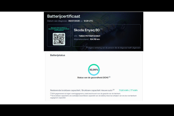 Škoda ENYAQ iV 80 204PK SOH 93% Trekhaak Camera Stuurverwarming Navi Apple Carplay Android Auto Pdc P-Assist Lmv Led Isofix DAB Keyless-go Bluetooth Rijstrooksensor 1.000KG Trekgewicht 1e Eigenaar Dealeronderhouden